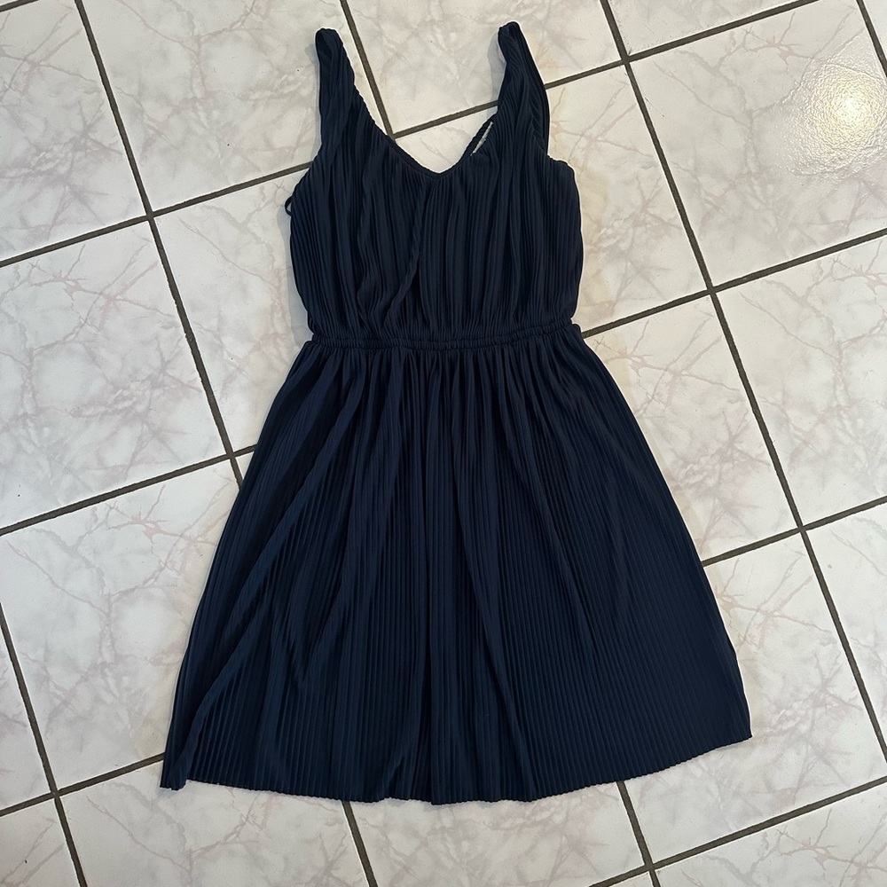 & other stories navy blue dress